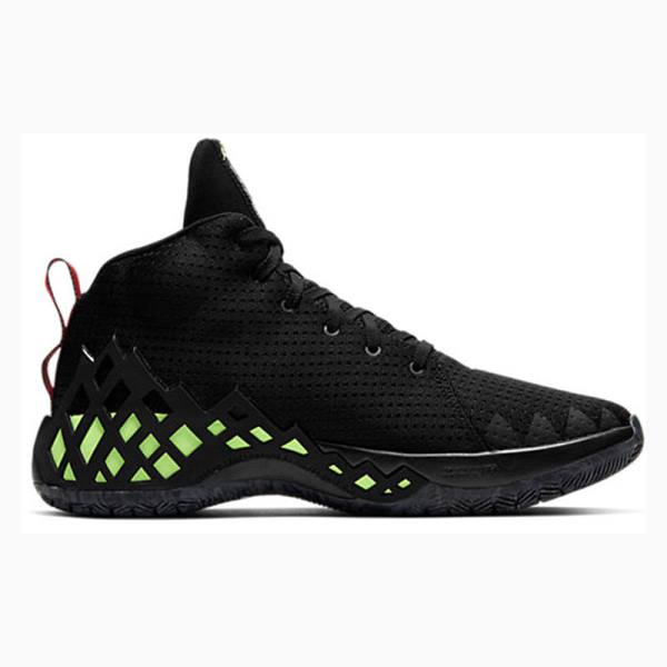 Black / Green Men's Nike Jumpman Diamond Mid Pf 'Black' Basketball Shoes Air Jordan | JD-654ZB