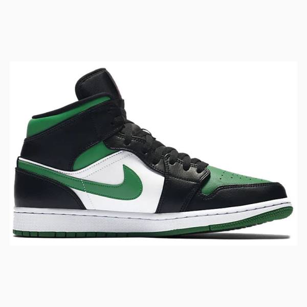 Black / Green Men's Nike Mid Basketball Shoes Air Jordan 1 | JD-059DM