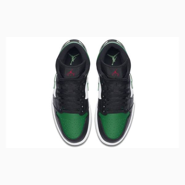 Black / Green Men's Nike Mid Basketball Shoes Air Jordan 1 | JD-059DM