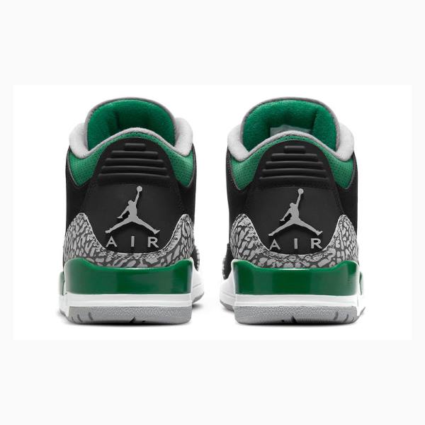 Black / Green Men's Nike Retro Pine Basketball Shoes Air Jordan 3 | JD-537DF