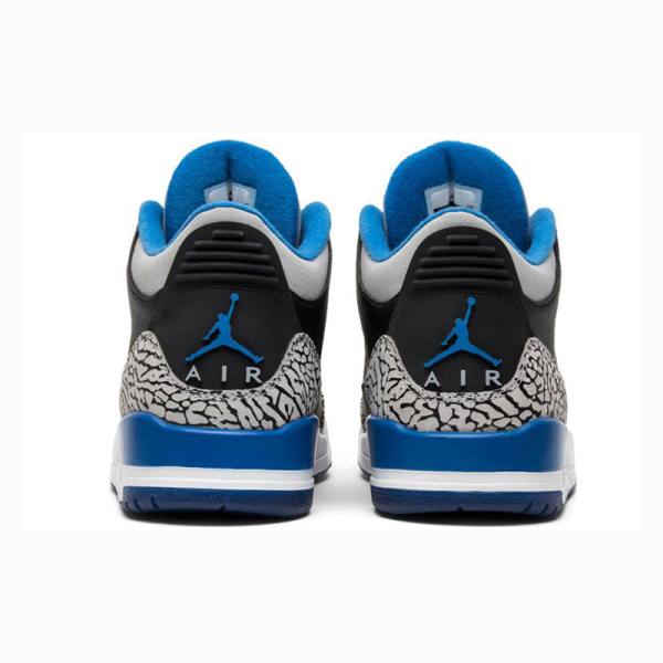 Black / Grey / Blue Men's Nike Retro Sport Basketball Shoes Air Jordan 3 | JD-207SE