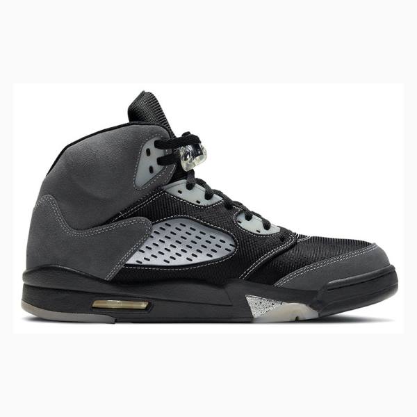 Black / Grey Men's Nike Retro Anthracite Basketball Shoes Air Jordan 5 | JD-736PB