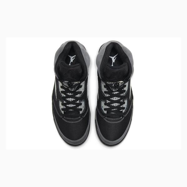 Black / Grey Men's Nike Retro Anthracite Basketball Shoes Air Jordan 5 | JD-736PB