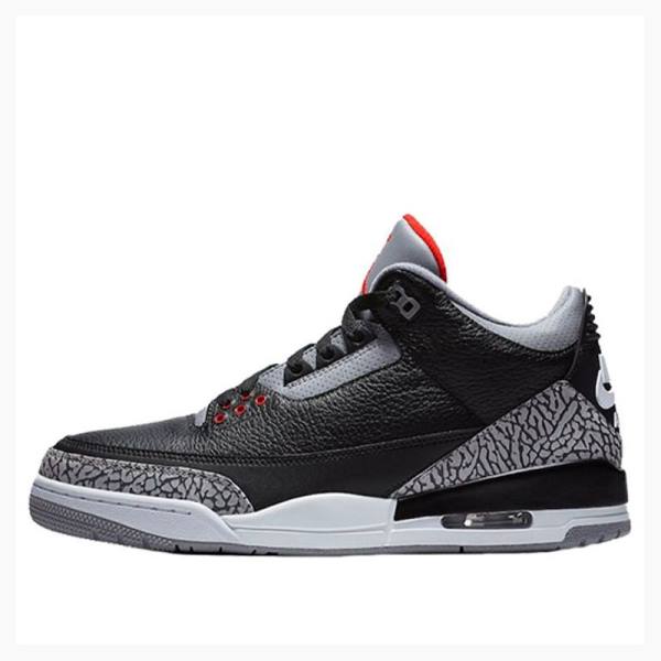 Black / Grey Men\'s Nike Retro OG Cement Basketball Shoes Air Jordan 3 | JD-053UI