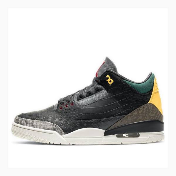 Black / Grey Men\'s Nike Retro SE Animal Instinct 2.0 Basketball Shoes Air Jordan 3 | JD-574QN