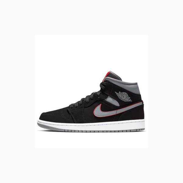 Black / Grey / Red Men\'s Nike Mid Gym Basketball Shoes Air Jordan 1 | JD-950LI