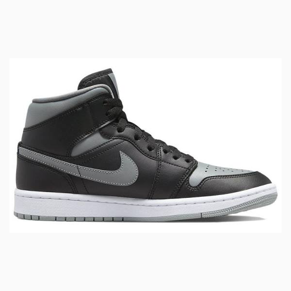 Black / Grey Women's Nike Mid Shadow Basketball Shoes Air Jordan 1 | JD-629RZ