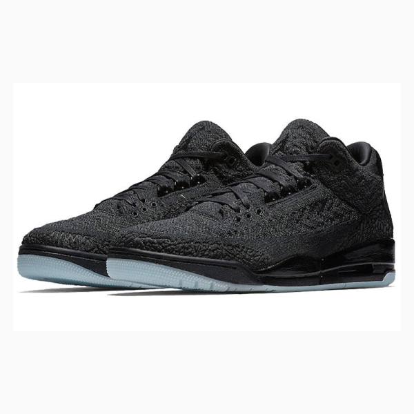 Black Men's Nike Flyknit Anthracite Basketball Shoes Air Jordan 3 | JD-560WZ