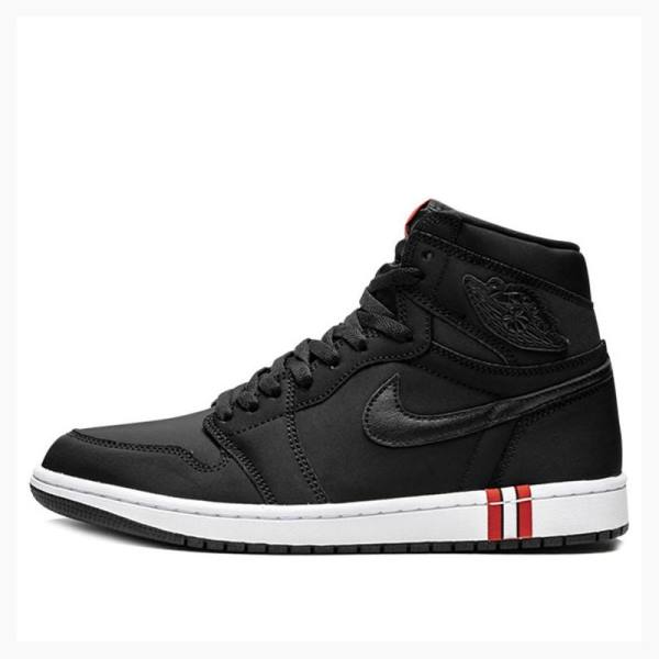 Black Men\'s Nike High Retro PSG - Paris Saint Germain Basketball Shoes Air Jordan 1 | JD-327IZ