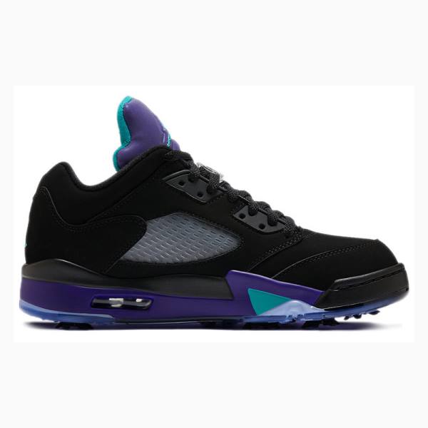 Black Men's Nike Low Golf Grape Sneakers Air Jordan 5 | JD-367ON