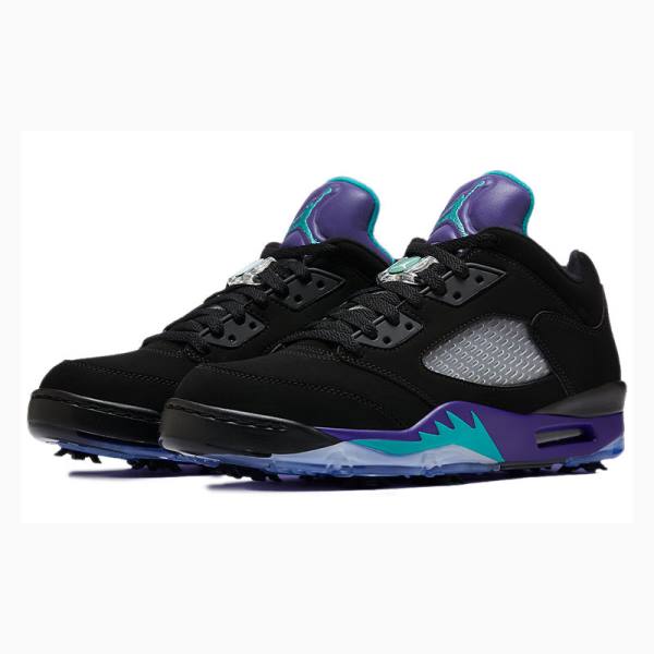 Black Men's Nike Low Golf Grape Sneakers Air Jordan 5 | JD-367ON