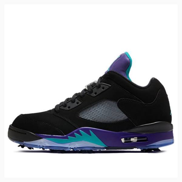 Black Men\'s Nike Low Golf Grape Sneakers Air Jordan 5 | JD-367ON