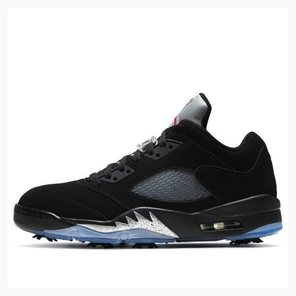 Black Men\'s Nike Low Golf Sneakers Air Jordan 5 | JD-436MQ