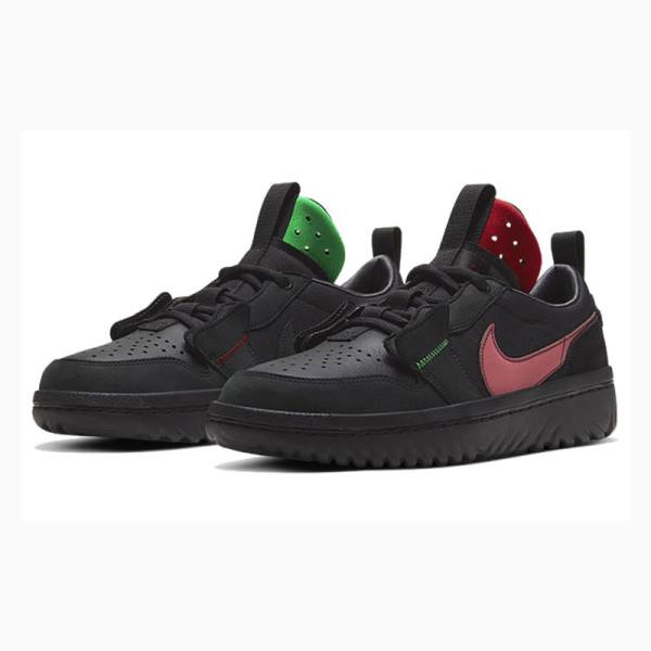 Black Men's Nike Low React Fearless Sneakers Air Jordan 1 | JD-654BO