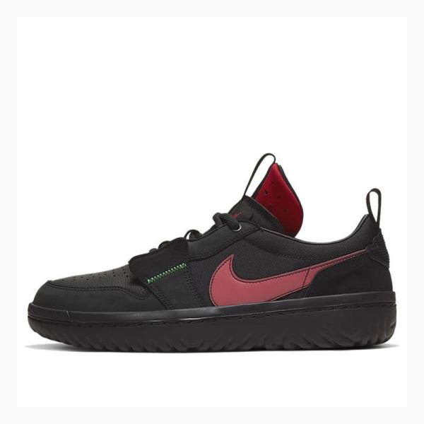 Black Men\'s Nike Low React Fearless Sneakers Air Jordan 1 | JD-654BO