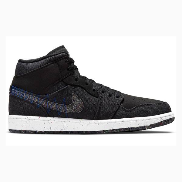 Black Men's Nike Mid Crater Racer Basketball Shoes Air Jordan 1 | JD-435FW