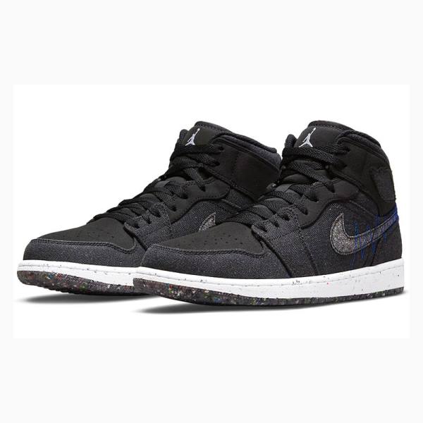 Black Men's Nike Mid Crater Racer Basketball Shoes Air Jordan 1 | JD-435FW