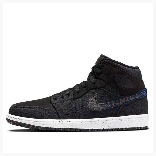 Black Men\'s Nike Mid Crater Racer Basketball Shoes Air Jordan 1 | JD-435FW