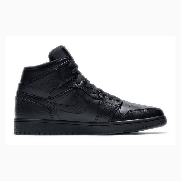 Black Men's Nike Mid Triple Basketball Shoes Air Jordan 1 | JD-145JT