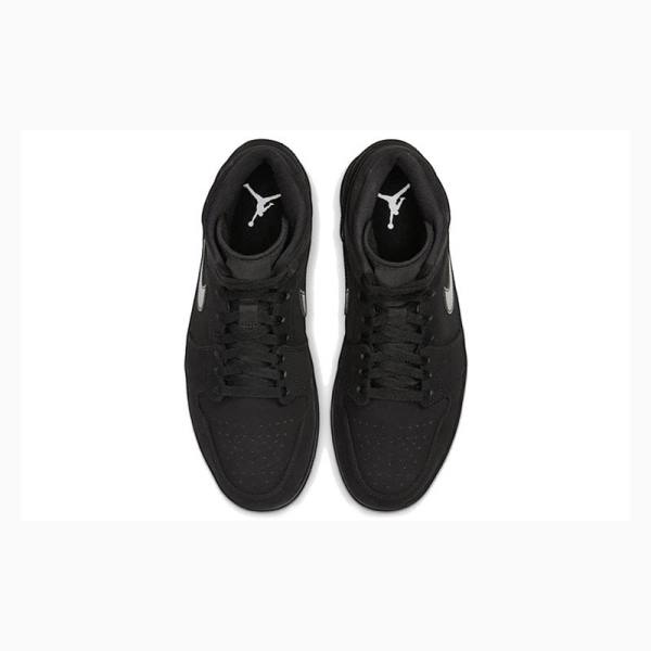 Black Men's Nike Mid Triple Basketball Shoes Air Jordan 1 | JD-528KG