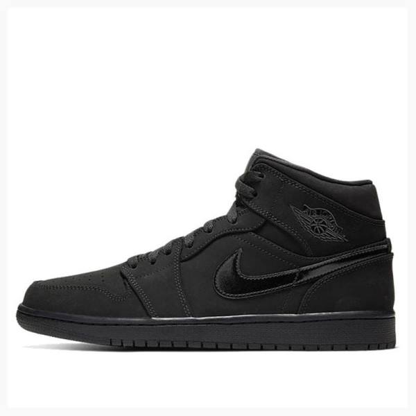 Black Men\'s Nike Mid Triple Basketball Shoes Air Jordan 1 | JD-528KG