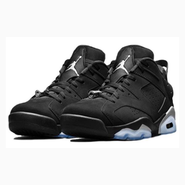 Black Men's Nike Retro Low Metallic Silver Sneakers Air Jordan 6 | JD-421GK