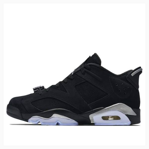 Black Men\'s Nike Retro Low Metallic Silver Sneakers Air Jordan 6 | JD-421GK