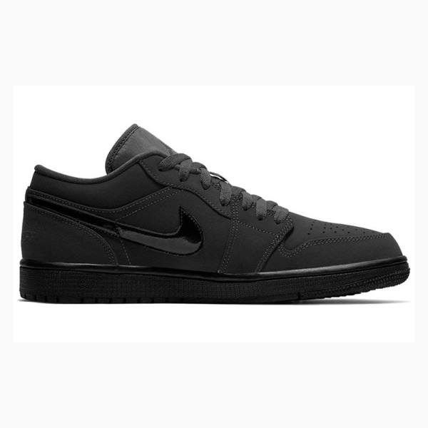 Black Men's Nike Retro Low Triple Sneakers Air Jordan 1 | JD-710QA