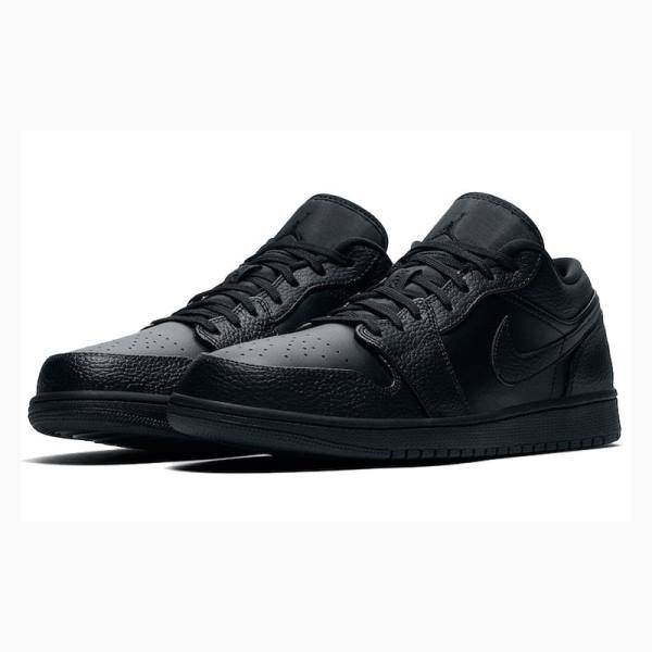 Black Men's Nike Retro Low Triple Sneakers Air Jordan 1 | JD-759QT