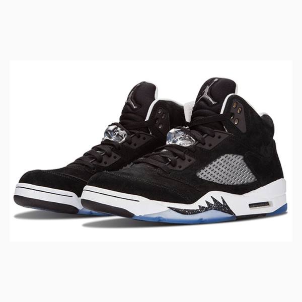 Black Men's Nike Retro Oreo Basketball Shoes Air Jordan 5 | JD-390LX