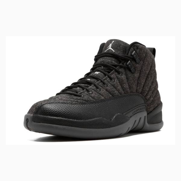 Black Men's Nike Retro Wool Basketball Shoes Air Jordan 12 | JD-982TI