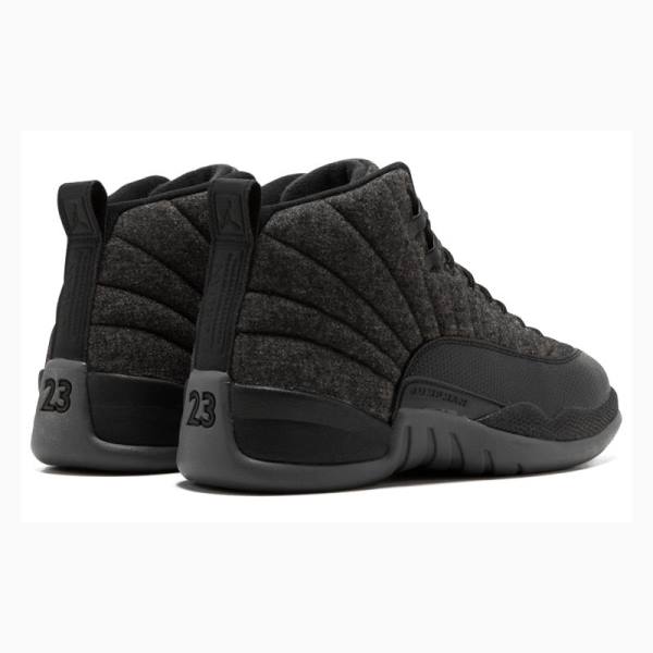 Black Men's Nike Retro Wool Basketball Shoes Air Jordan 12 | JD-982TI