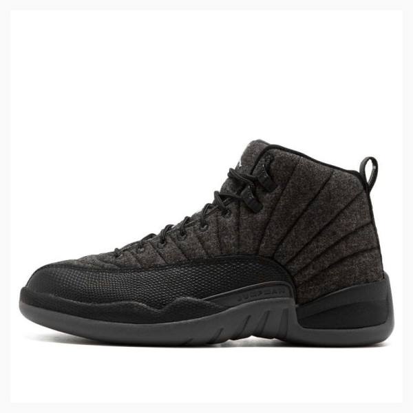 Black Men\'s Nike Retro Wool Basketball Shoes Air Jordan 12 | JD-982TI