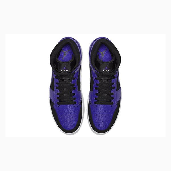 Black / Purple Men's Nike Mid Basketball Shoes Air Jordan 1 | JD-120LP