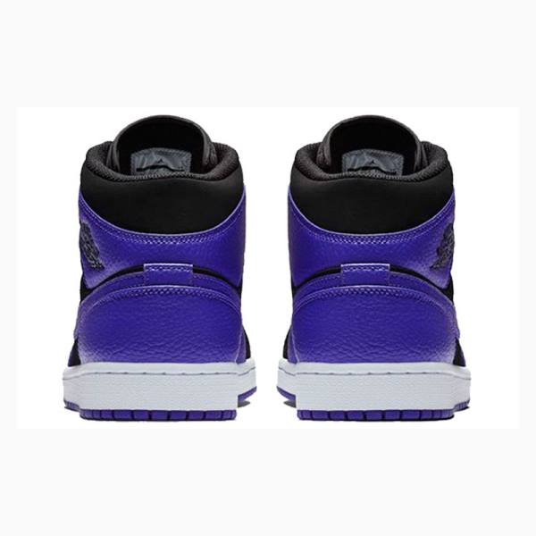 Black / Purple Men's Nike Mid Basketball Shoes Air Jordan 1 | JD-120LP