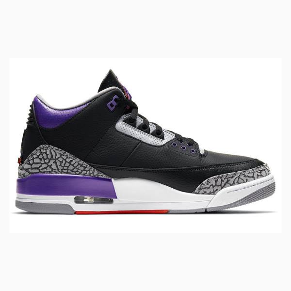 Black / Purple Men's Nike Retro Basketball Shoes Air Jordan 3 | JD-423UC