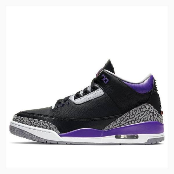 Black / Purple Men\'s Nike Retro Basketball Shoes Air Jordan 3 | JD-423UC