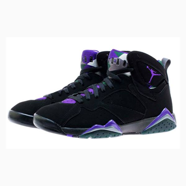 Black / Purple Men's Nike Retro Ray Allen Bucks Basketball Shoes Air Jordan 7 | JD-170VT