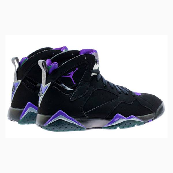 Black / Purple Men's Nike Retro Ray Allen Bucks Basketball Shoes Air Jordan 7 | JD-170VT