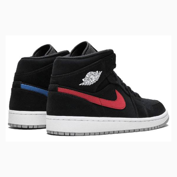 Black / Red / Blue Men's Nike Mid Basketball Shoes Air Jordan 1 | JD-958GI