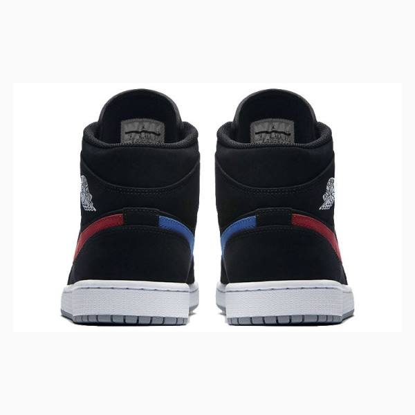 Black / Red / Blue Men's Nike Mid Basketball Shoes Air Jordan 1 | JD-958GI