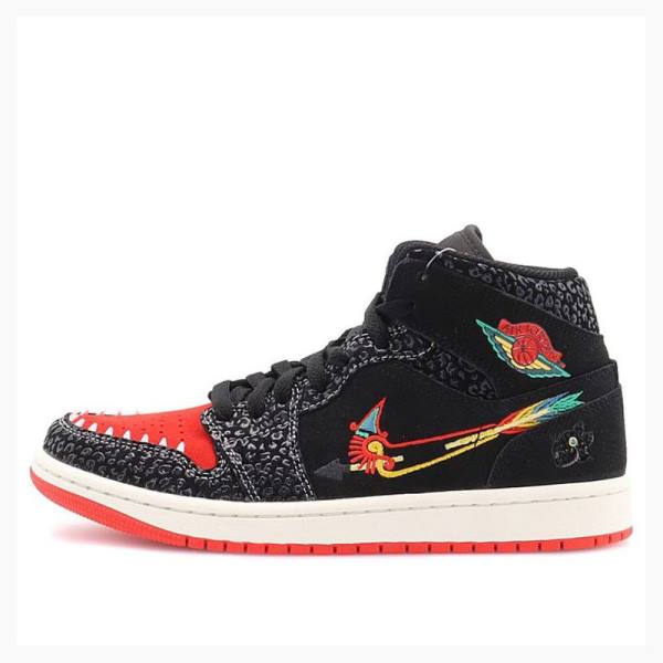 Black / Red Men\'s Nike Mid SE Siempre Familia Basketball Shoes Air Jordan 1 | JD-291SM