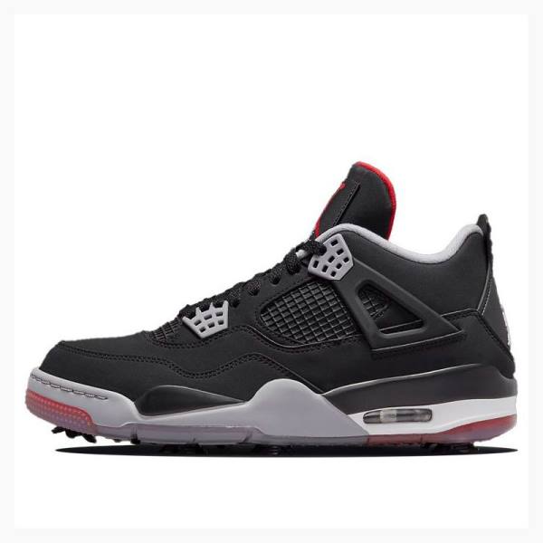 Black / Red Men\'s Nike Retro Golf Bred Sneakers Air Jordan 4 | JD-301XV