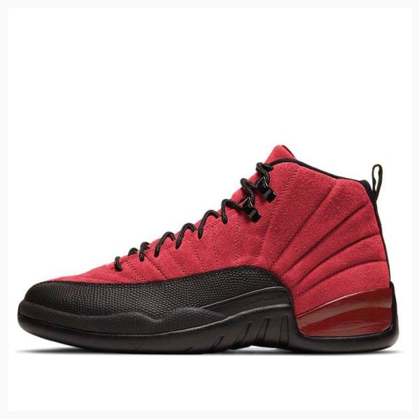 Black / Red Men\'s Nike Retro Reverse Flu Game Basketball Shoes Air Jordan 12 | JD-379AP