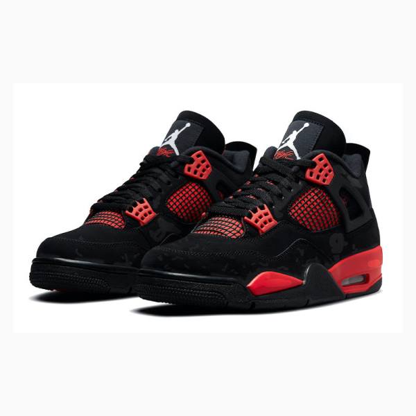 Black / Red Men's Nike Retro Thunder Basketball Shoes Air Jordan 4 | JD-738ZV