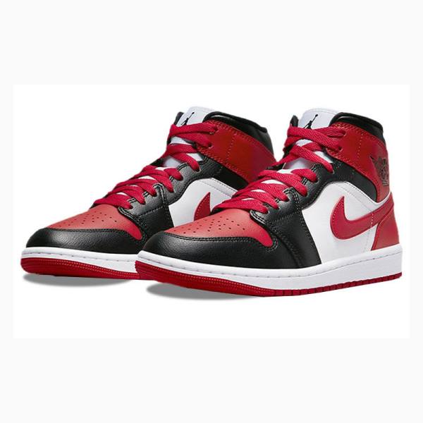 Black / Red Women's Nike Mid Basketball Shoes Air Jordan 1 | JD-670FU