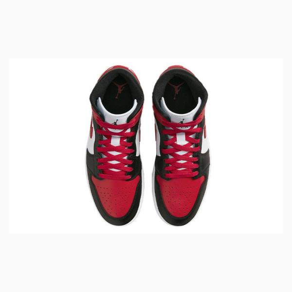 Black / Red Women's Nike Mid Basketball Shoes Air Jordan 1 | JD-670FU