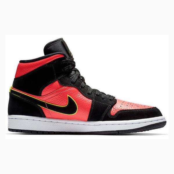 Black / Red Women's Nike Mid Basketball Shoes Air Jordan 1 | JD-678TD