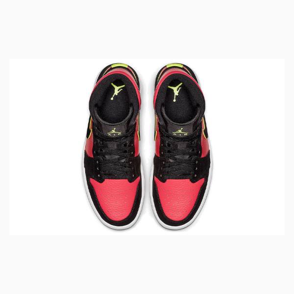 Black / Red Women's Nike Mid Basketball Shoes Air Jordan 1 | JD-678TD