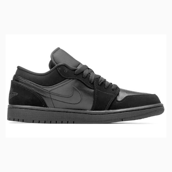 Black / Silver Men's Nike Retro Low Sneakers Air Jordan 1 | JD-417GZ